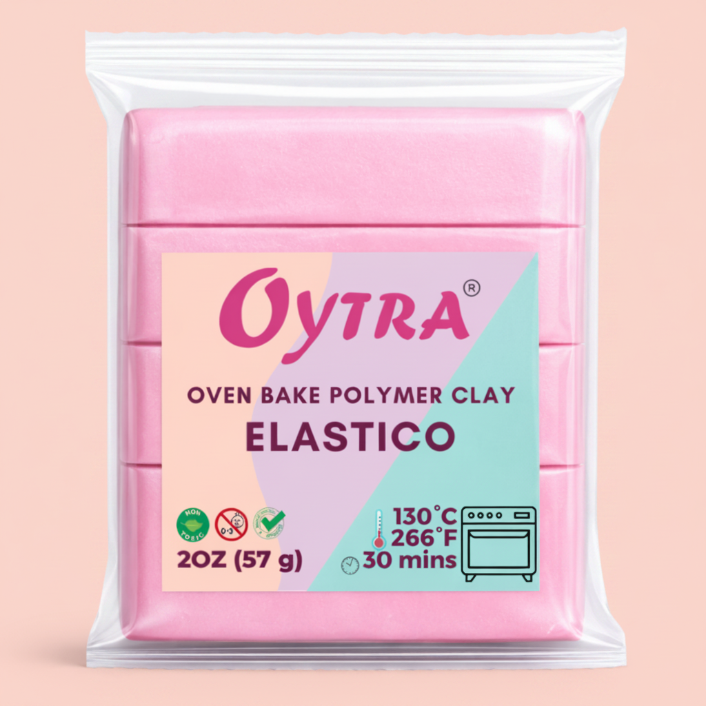 57 Grams (08 Baby Pink) Polymer Clay Oven Bake for Jewlery Making Elastico Series