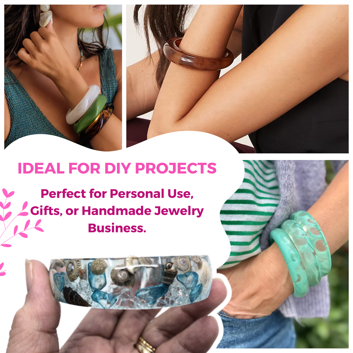 4pcs Bangle Mould Set Silicone Resin Molds