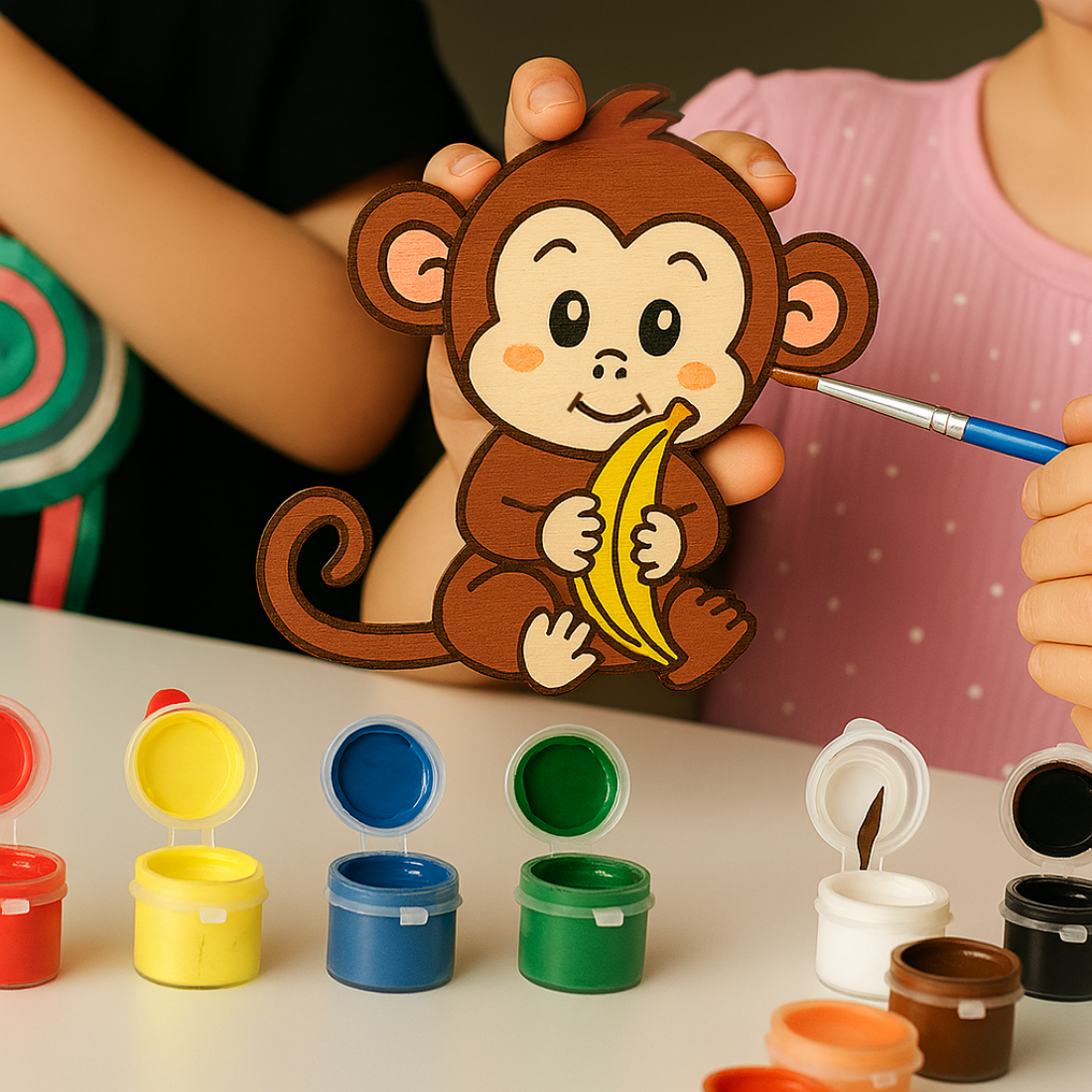 DIY MDF Monkey Painting Kit for Kids