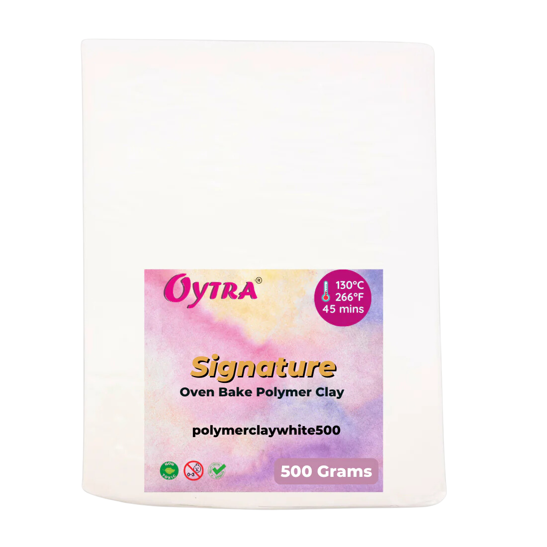 500 Grams Pure White Polymer Oven Bake Clay SIGNATURE Series