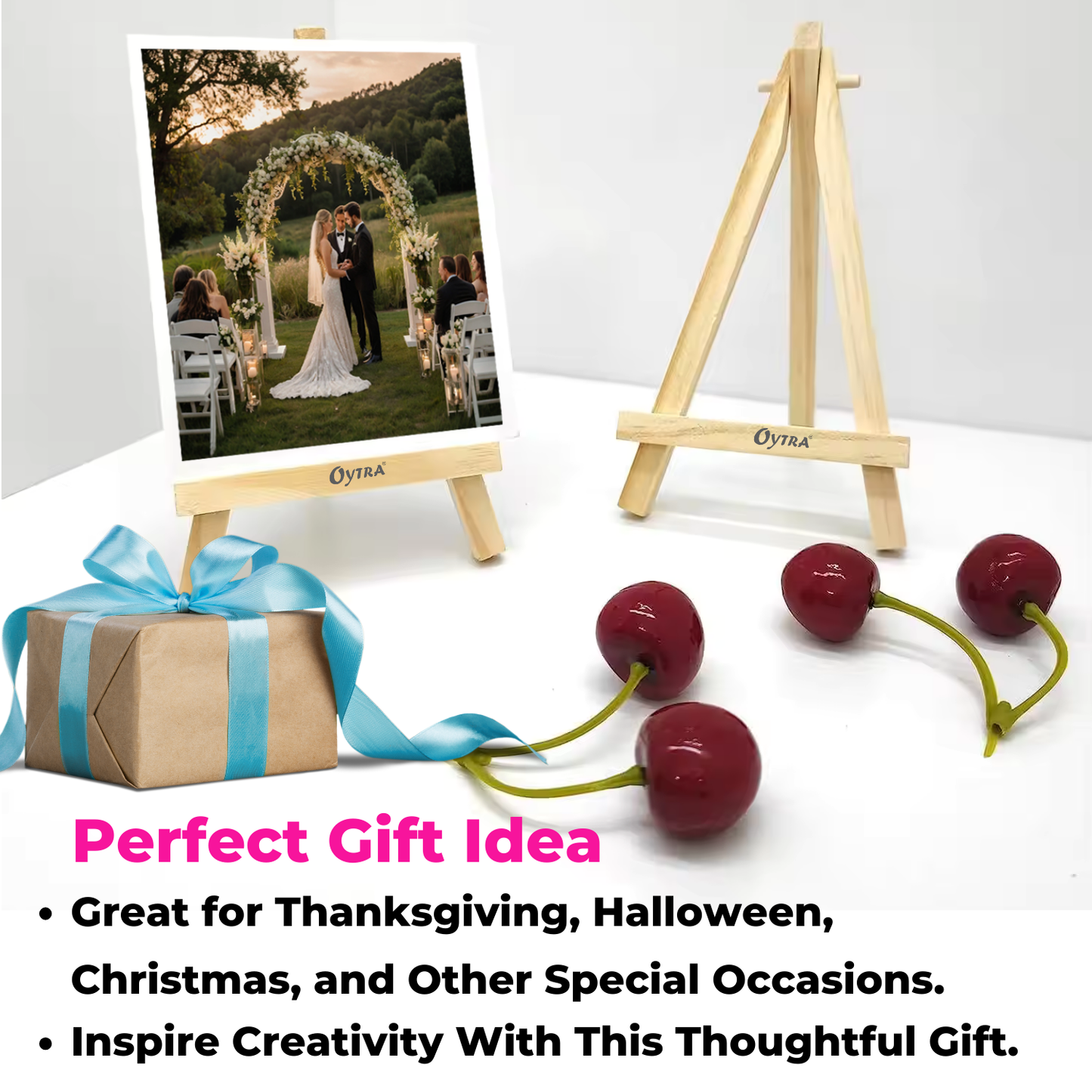 4 Inch Mini Wooden Easel Stand Set of 12