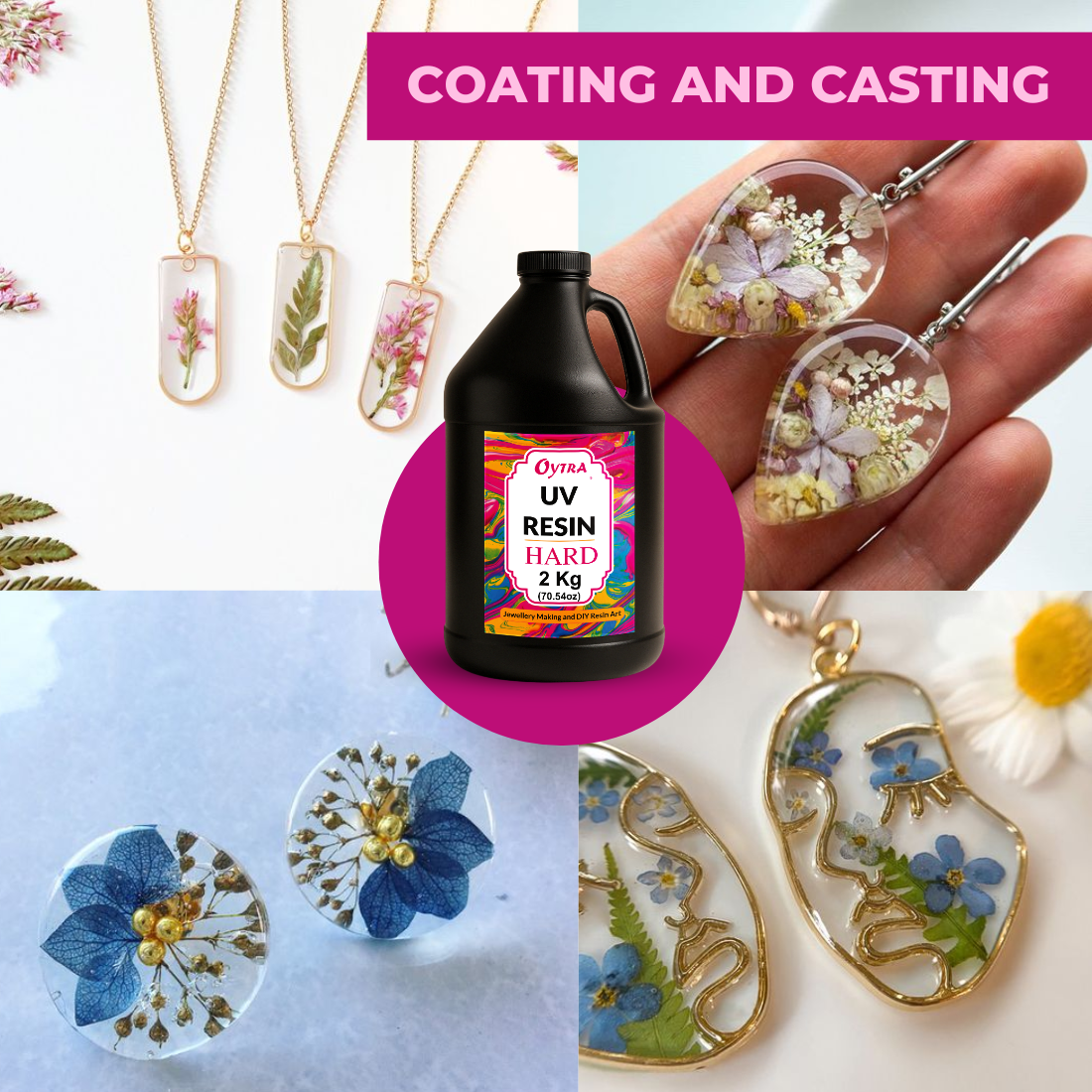 UV Resin Hard 2 KG for DIY Jewelry Making
