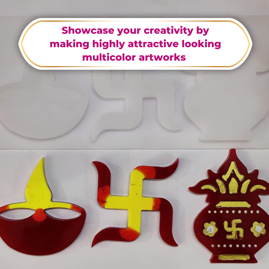 Resin Art Kit for Kalash Swastik Diya Making DIY Set Combo