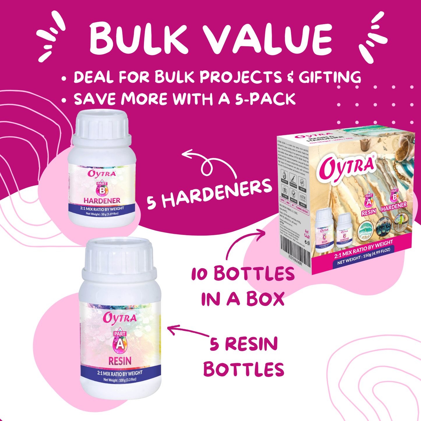 5 x 150 Grams Art Resin Kit