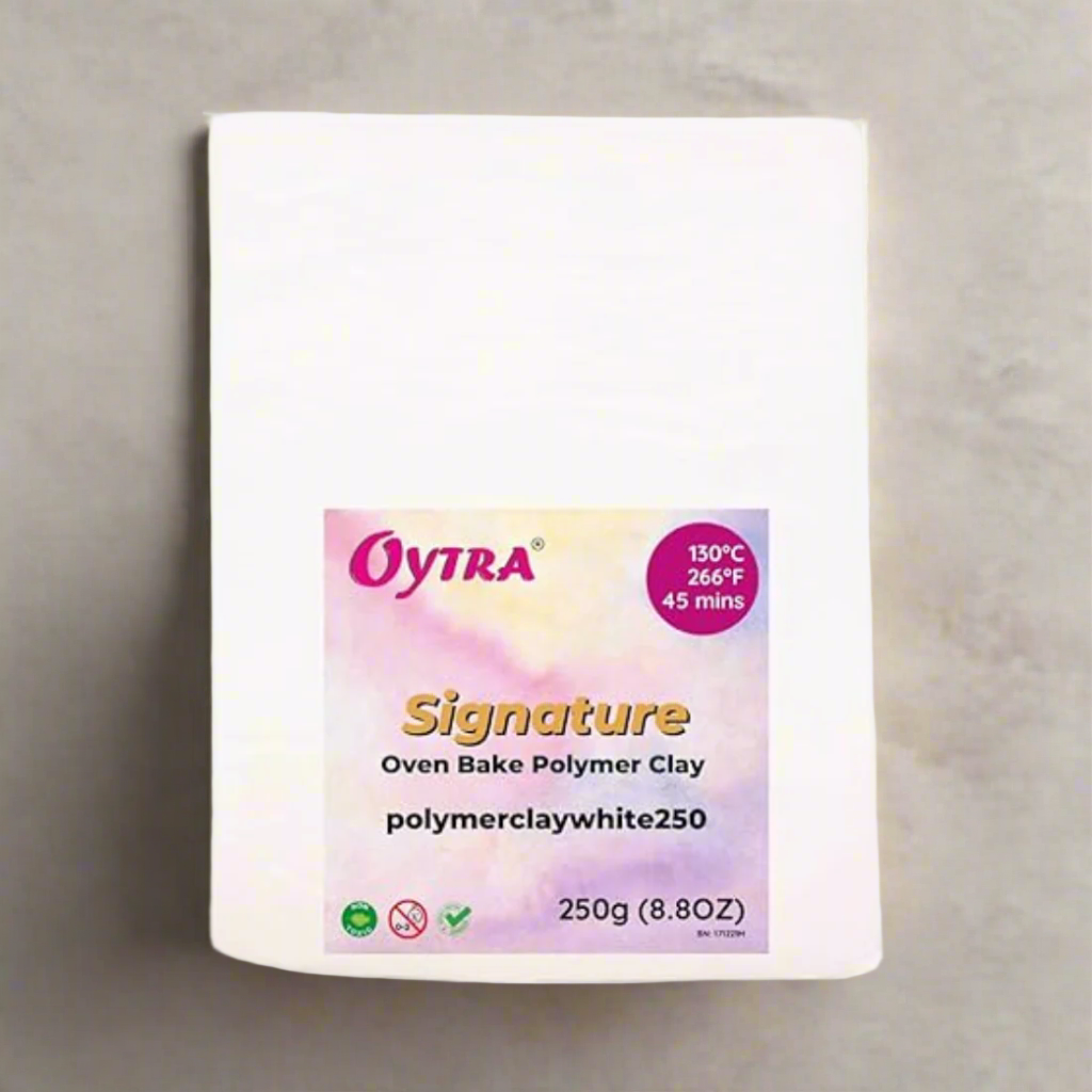 250 Grams Pure White Polymer Oven Bake Clay SIGNATURE Series