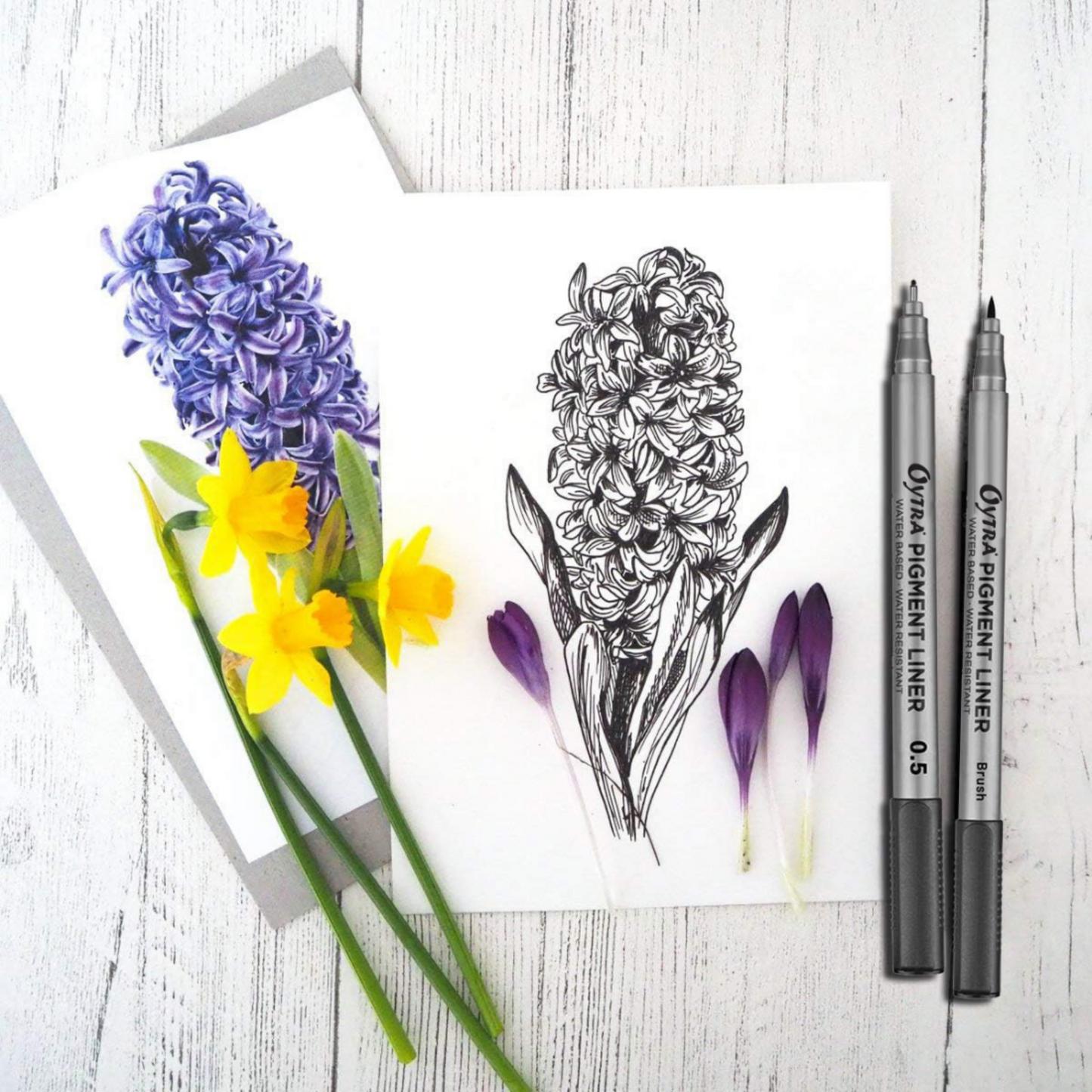 Fineliner Pens 9 Sizes 0.05mm to 0.8mm Black