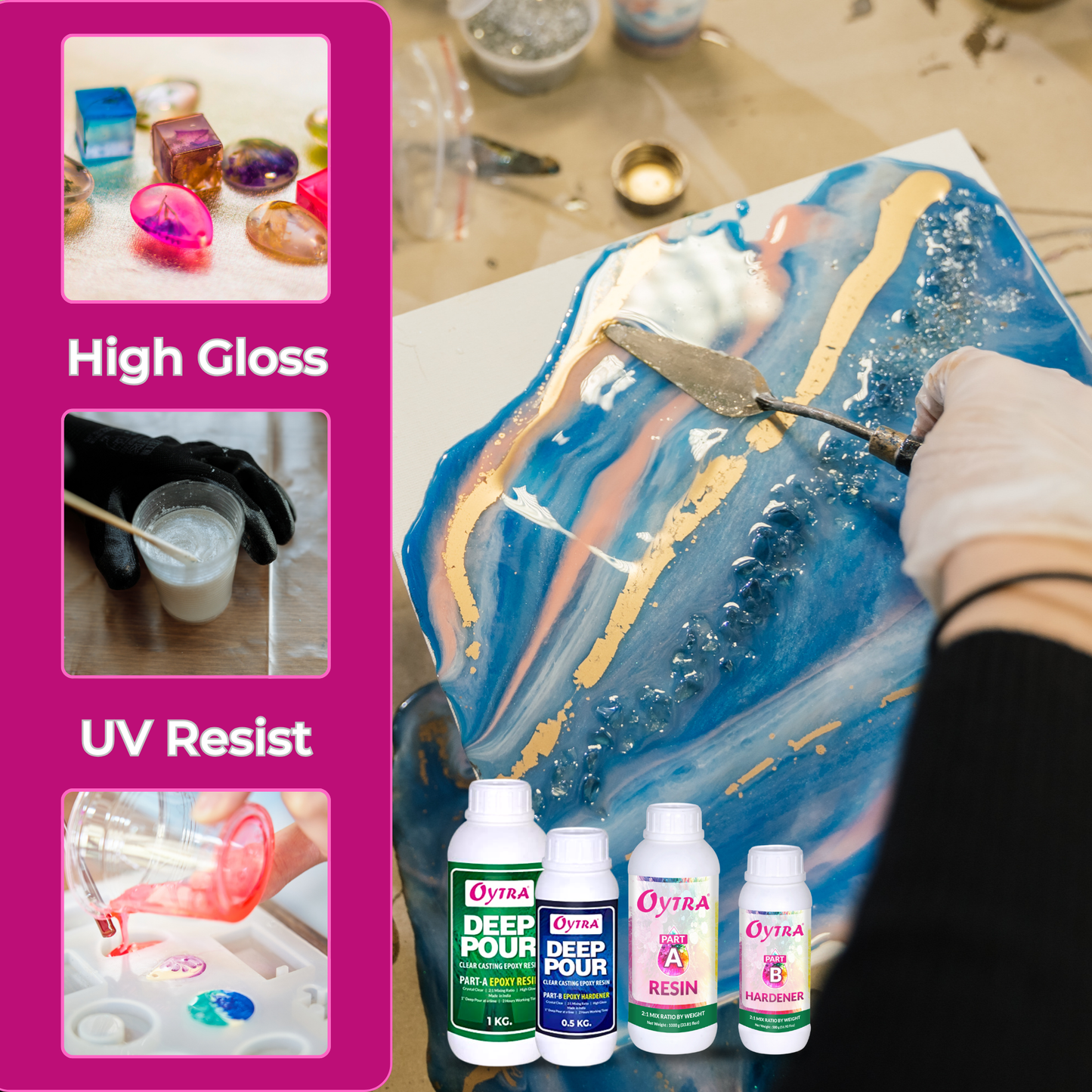 3Kg Deep Pour & Art Resin Hardener Combo