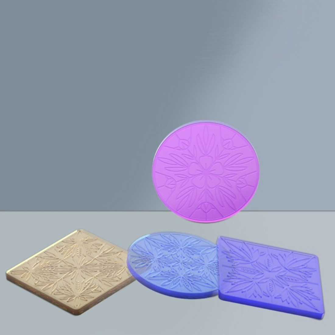 3D Silicone Resin Mould Coaster Floral Design