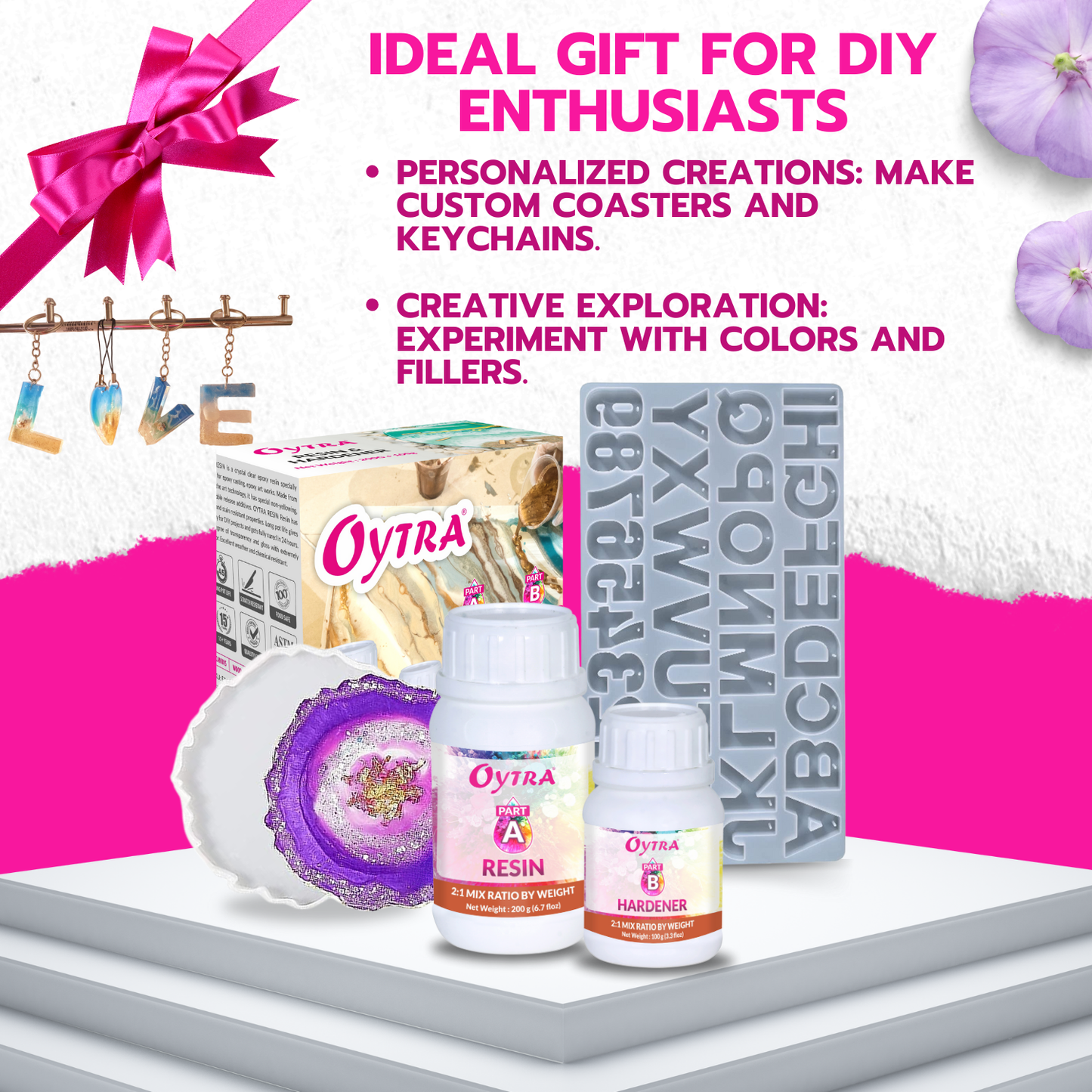 Resin Art Coaster & Keychain Making Kit