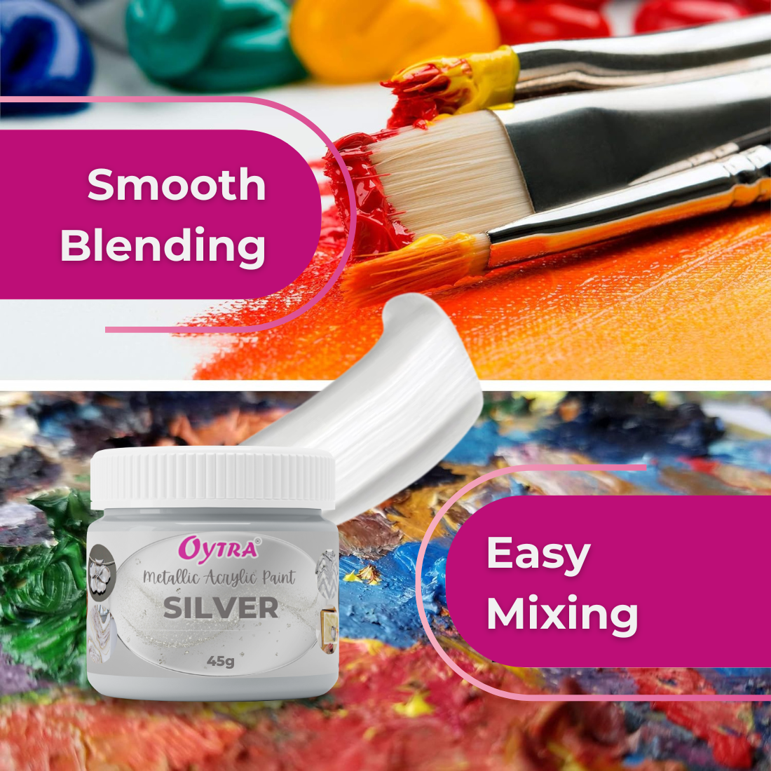45 ml Silver Metallic Acrylic Color Paint