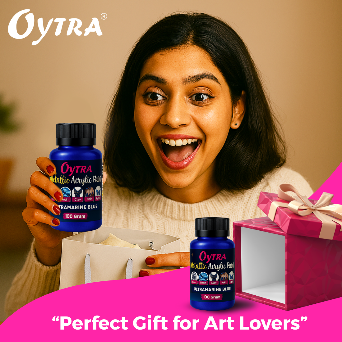 200 Grams Metallic Acrylic Paint (Ultramarine Blue)