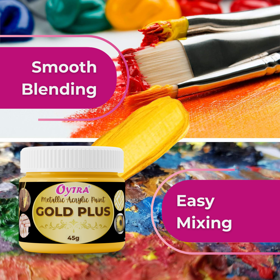 45 ml Gold Metallic Acrylic Color Paint