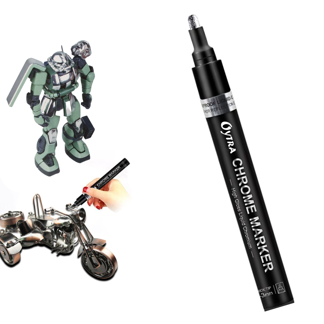 Silver Liquid Mirror Chrome Marker 2-3 mm Tip Paint Markers