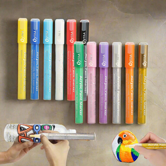 Acrylic Paint Marker Pens 2mm-3mm Tip 12 Pen/Set