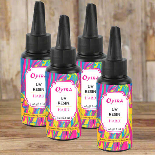 Oytra UV Curing Resin with ultra-clear, glossy finish cures in 5–10 minutes under UV light ideal for, jewelry, and craft projects