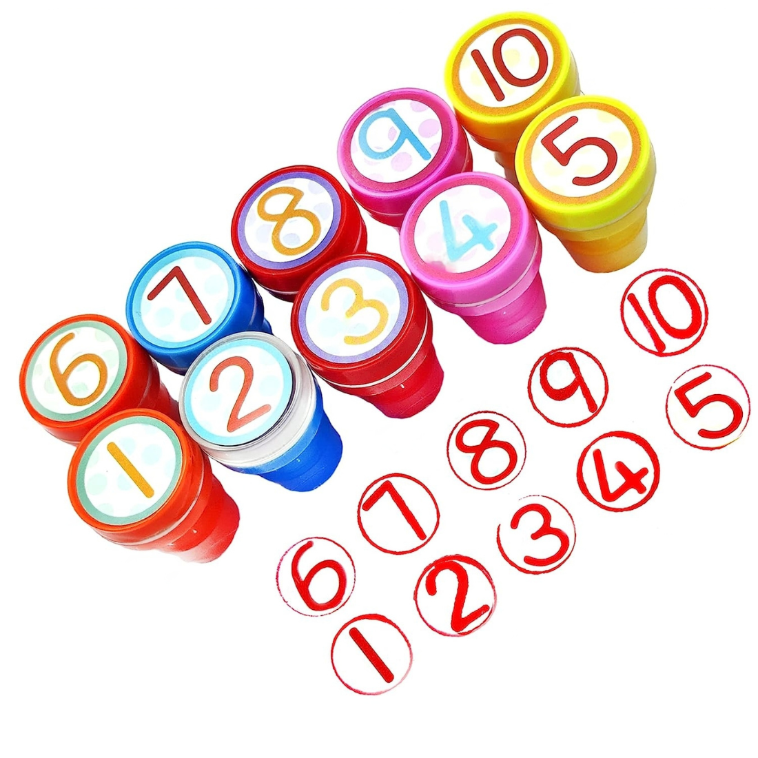 10 Piece Number Stamps for Kids & Students