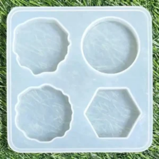 4pcs Keychain Hexagon Mix Resin Mould