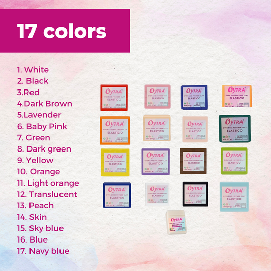 Oytra Polymer Oven Bake Clay Kit Set Elastico Series Clay 57g/2oz per Colour