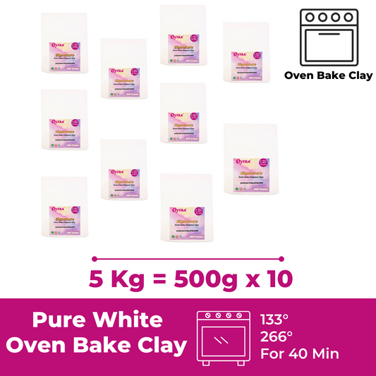 5 Kg Grams Pure White Polymer Oven Bake Clay SIGNATURE Series