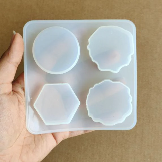 4pcs Keychain Hexagon Mix Resin Mould