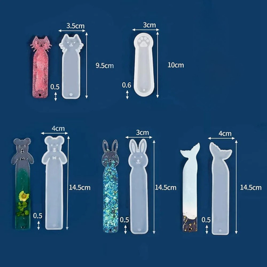5 Pcs Bookmark Resin Mould