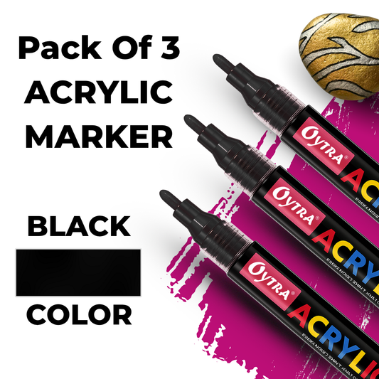 Acrylic Paint Marker Pens 3 Pcs - Black