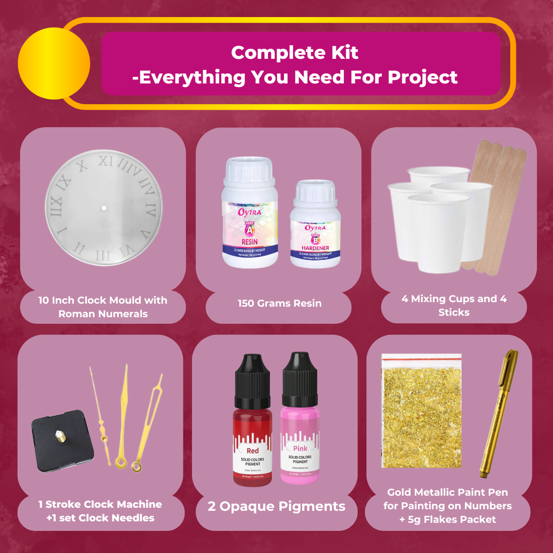 Resin Art Kit Combo - Clock Making Tool (RESINKIT-24)