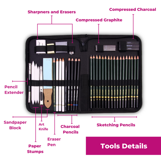 Pencils Drawing Kit 42 Pcs