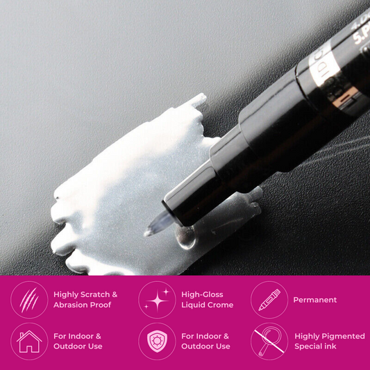 Silver Liquid Mirror Chrome Marker 1mm Tip Paint Markers