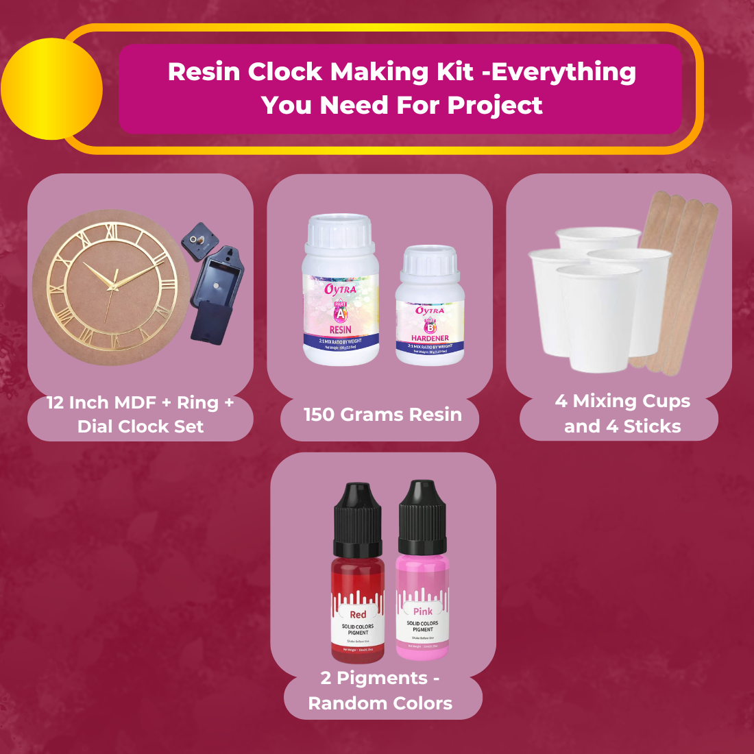 Resin Art Kit - Clock Making DIY (RESINKIT-20)