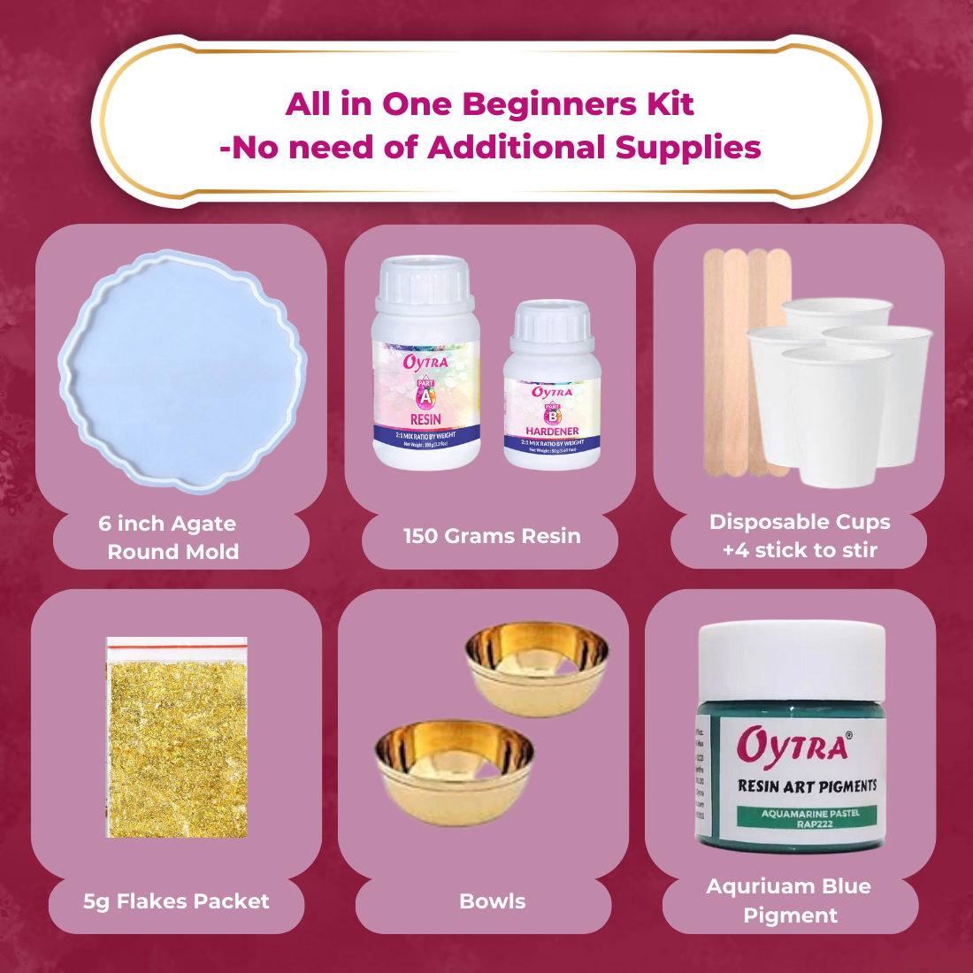 Resin Art Kit Combo - Pooja Thali Making (RESINKIT-27)