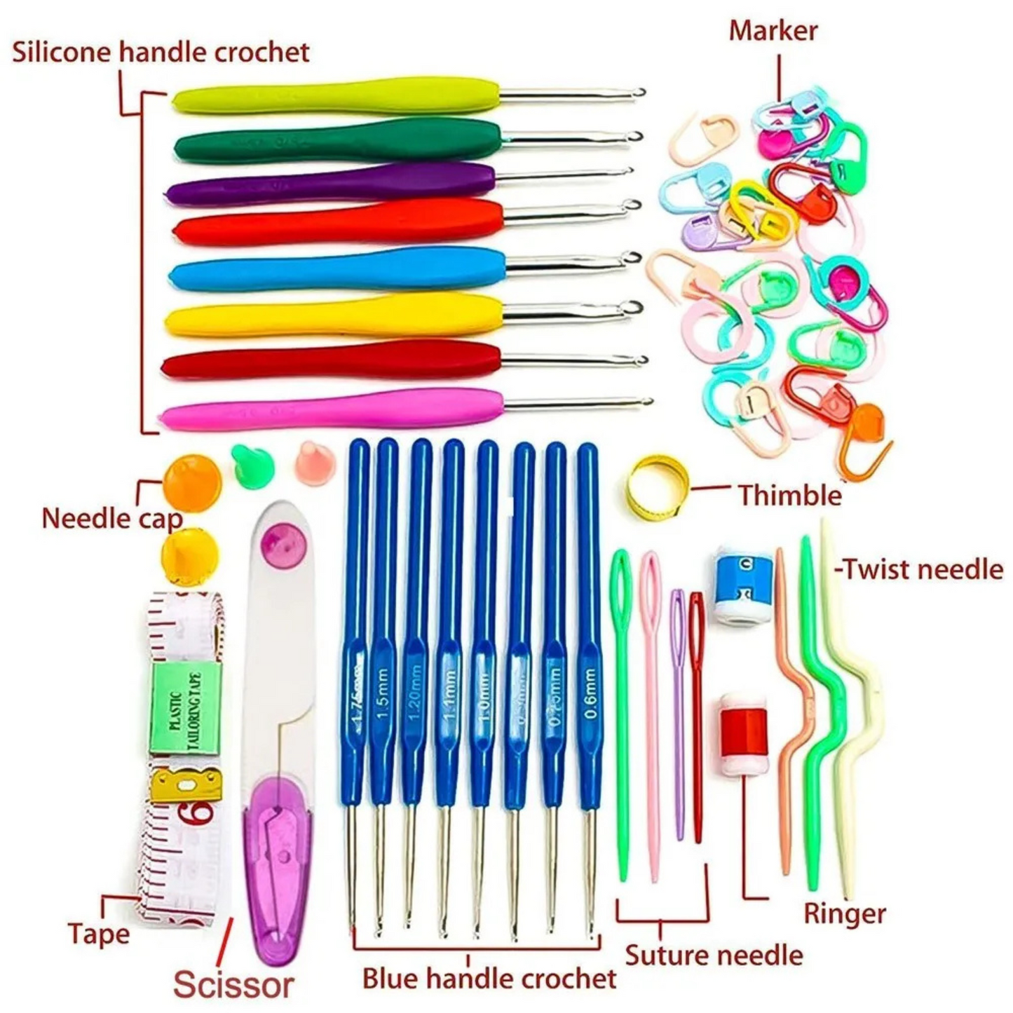 Crochet & Knitting Kit 52 Pcs for Beginners