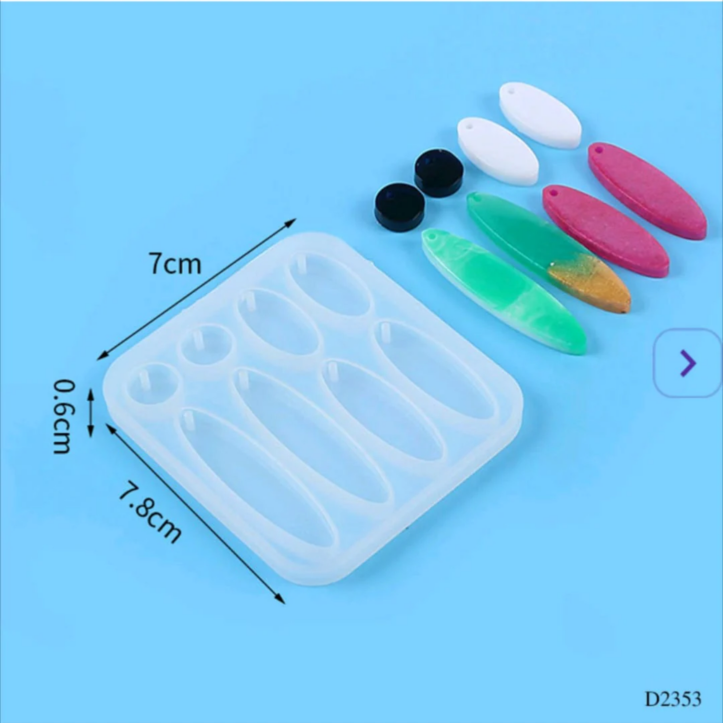 8 Cavity Oval Shape Resin Mould
