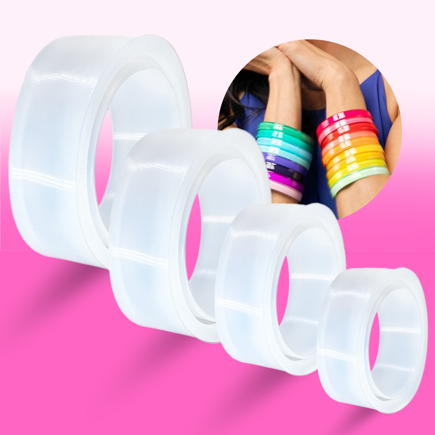 4pcs Bangle Mould Set Silicone Resin Molds