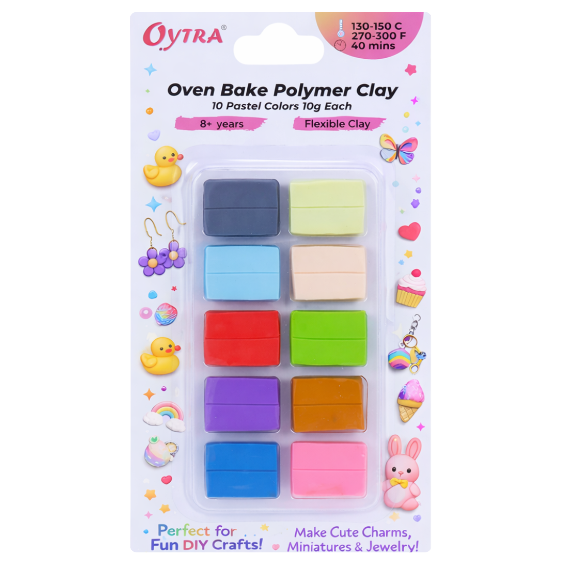 10 Color Polymer Oven Bake Clay Pastel Colors
