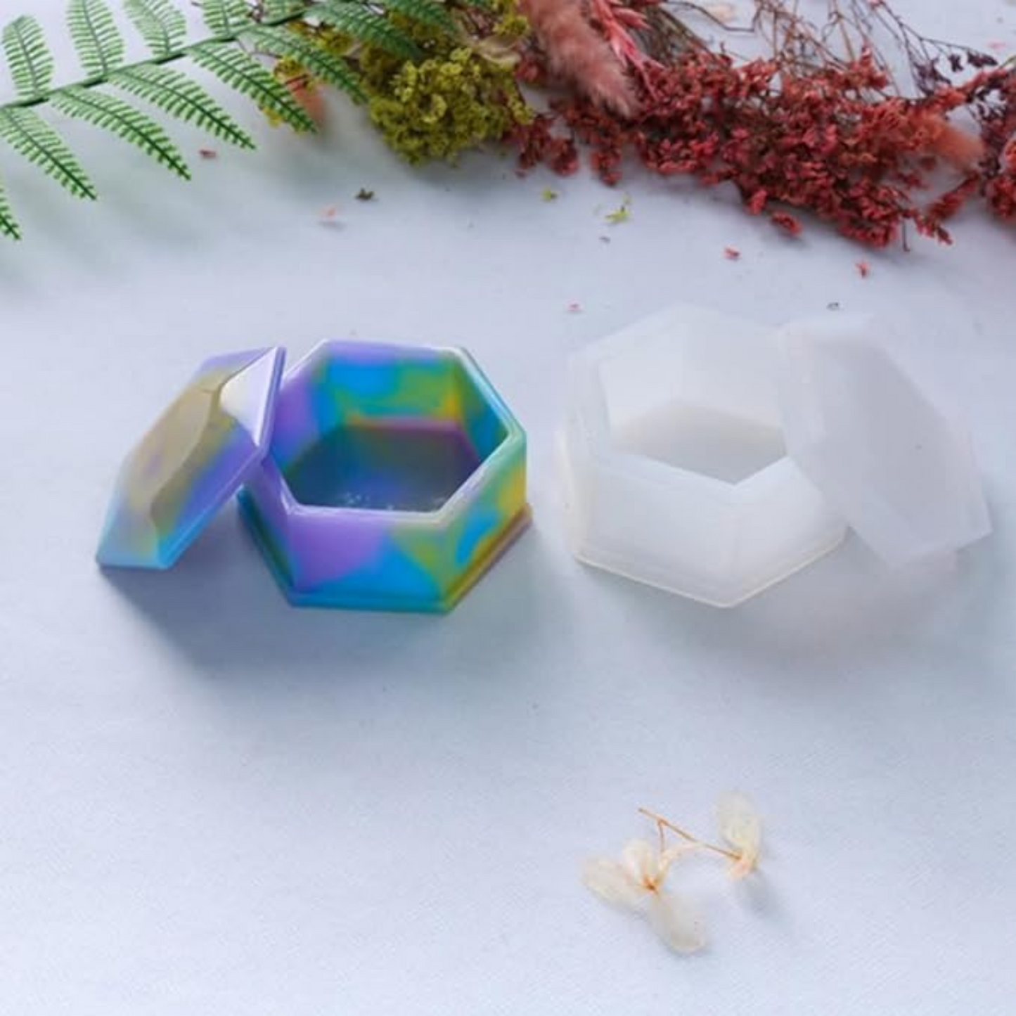 Hexagon Gift Box Silicone Mould for Art Resin