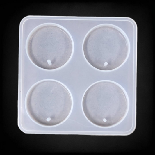 4pcs Keychain Round Resin Mould