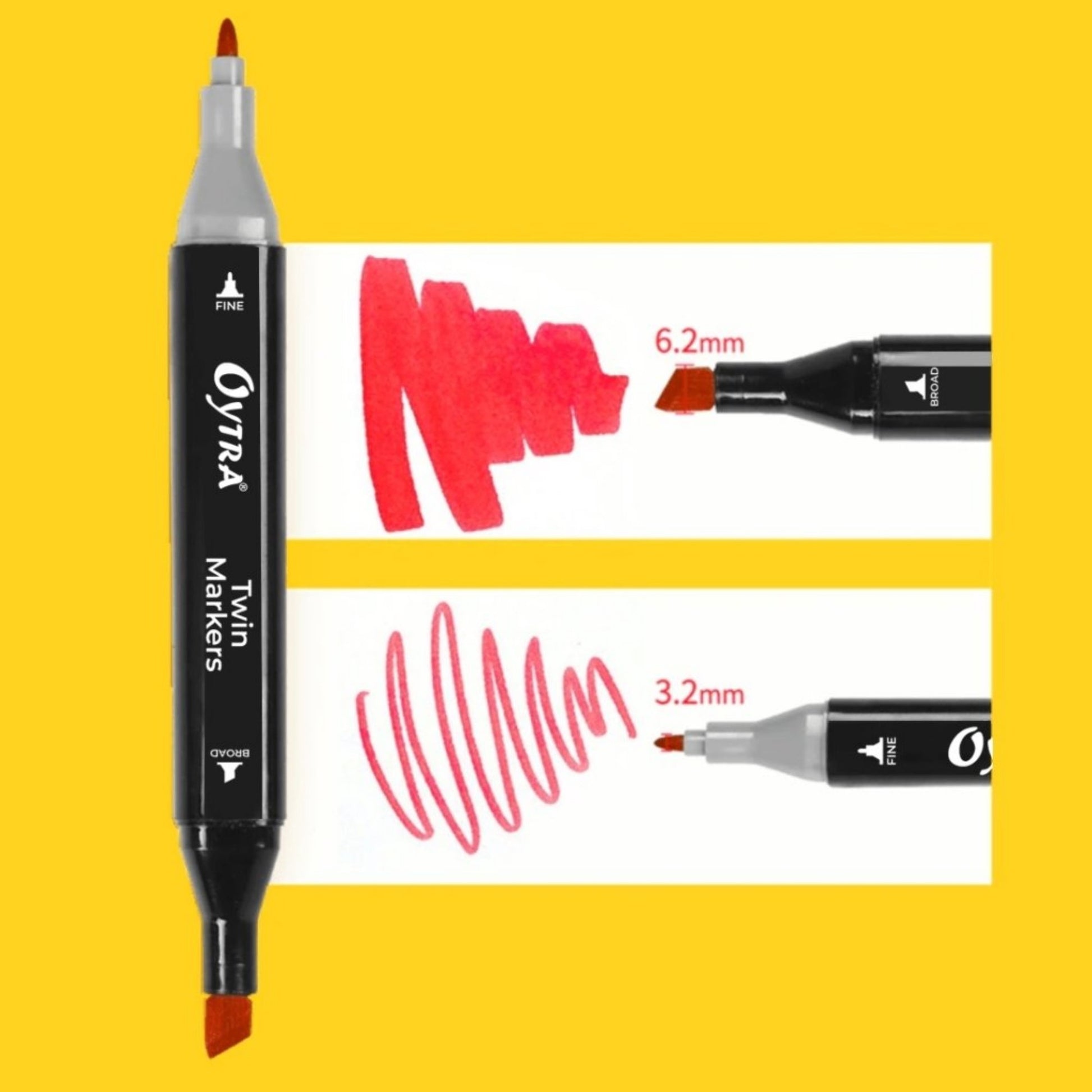 36 Colors Dual Tip Alcohol Markers Bullet and Calligraphy Pens - Oytra