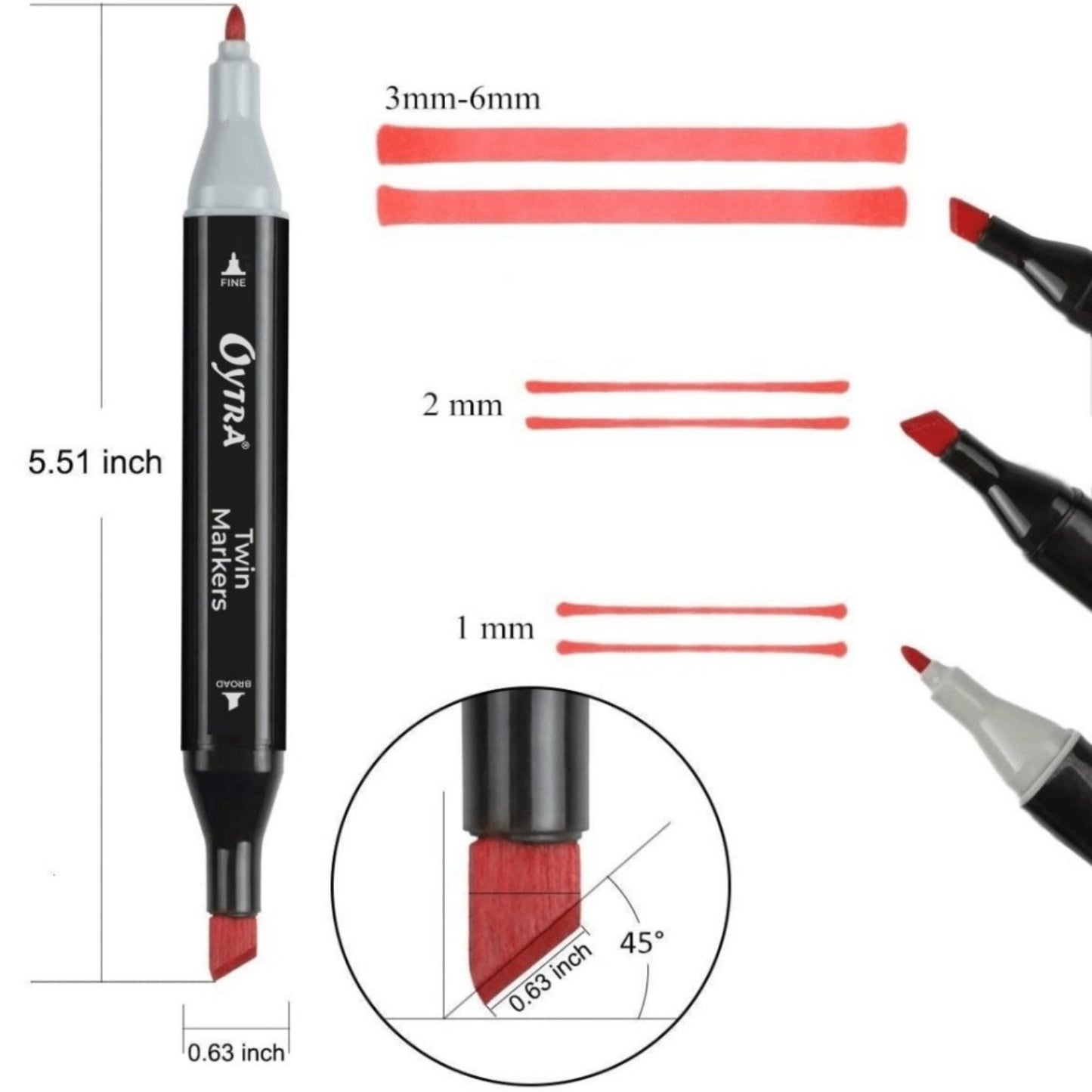 36 Colors Dual Tip Alcohol Markers Bullet and Calligraphy Pens - Oytra