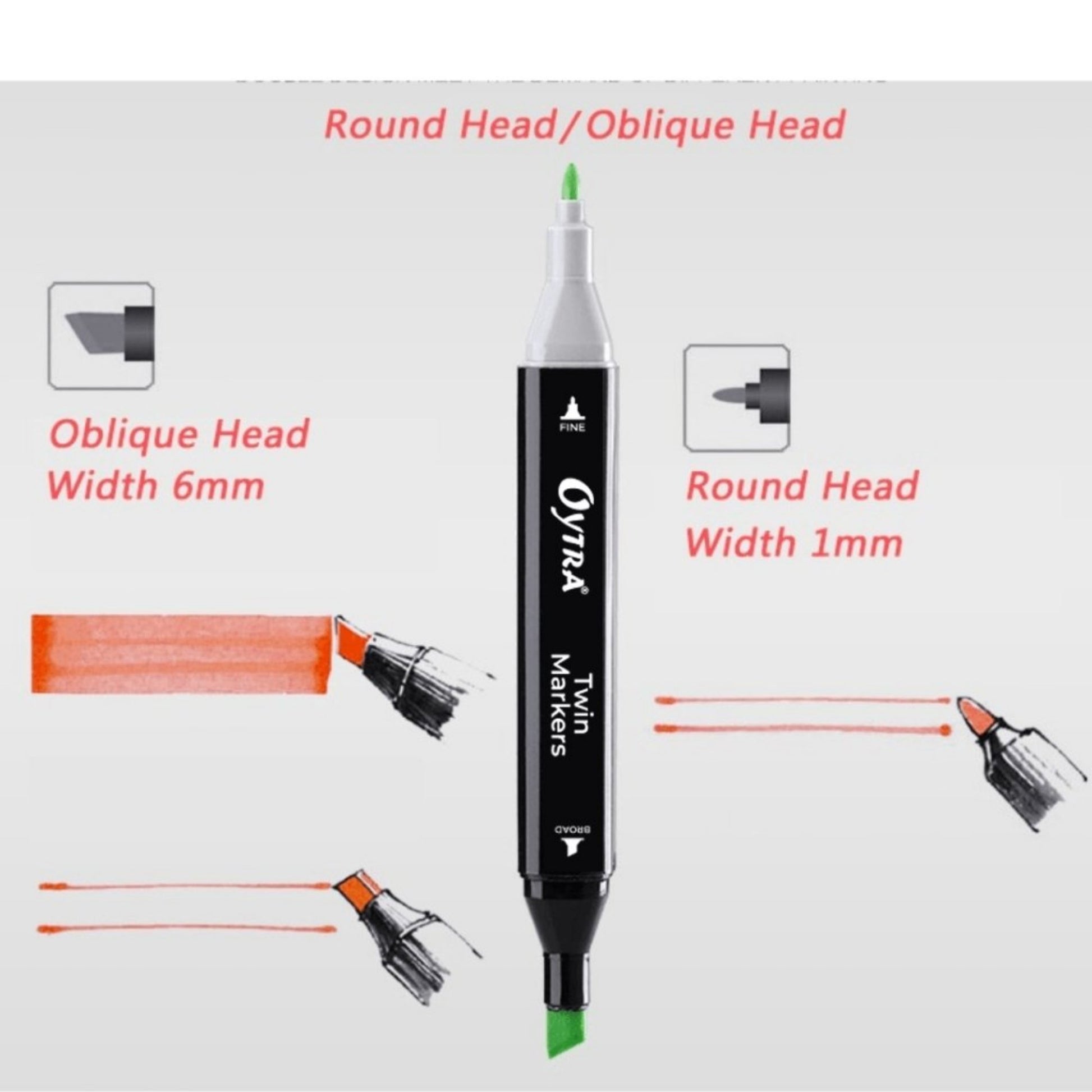 36 Colors Dual Tip Alcohol Markers Bullet and Calligraphy Pens - Oytra