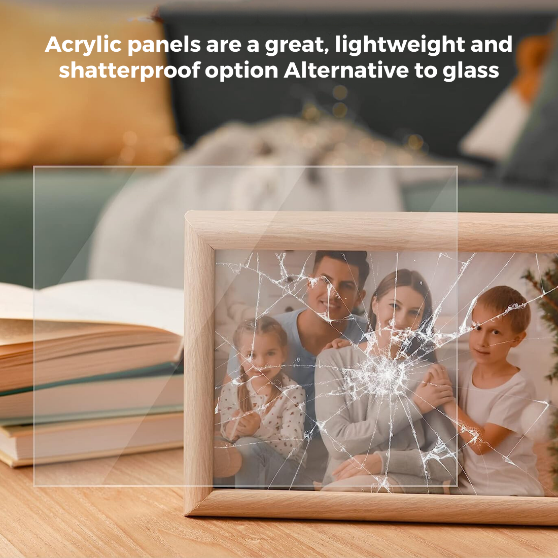 Oytra Acrylic Sheets Transparent Square Panels  (20×15 Cm)