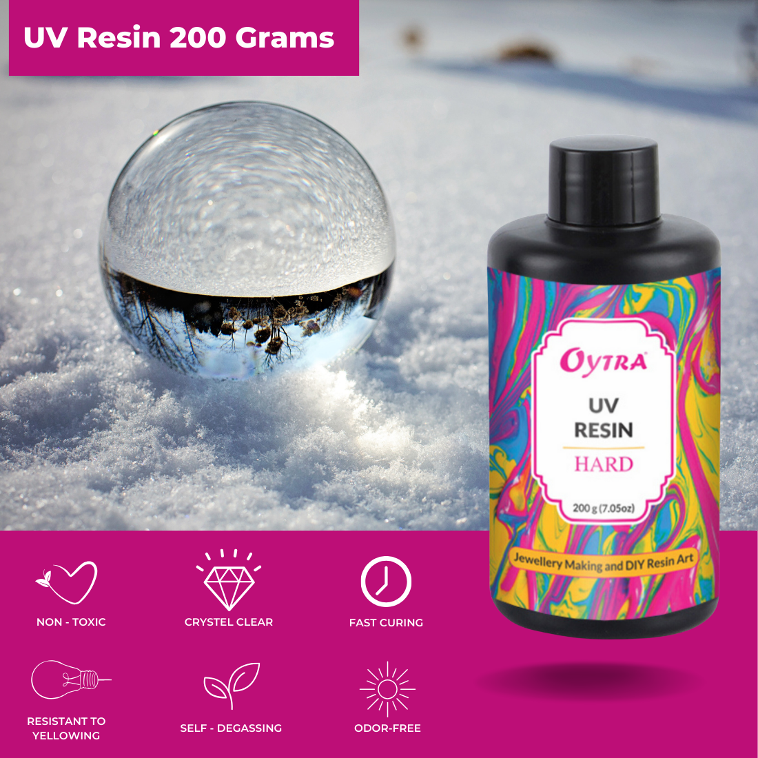 1kg Uv Resin Hard Clear Glossy Finish