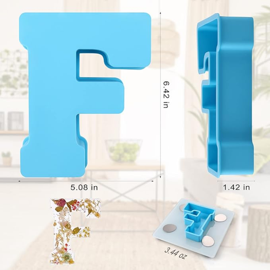 26 Piece 6-Inch Alphabet & Symbol Resin Mould Set