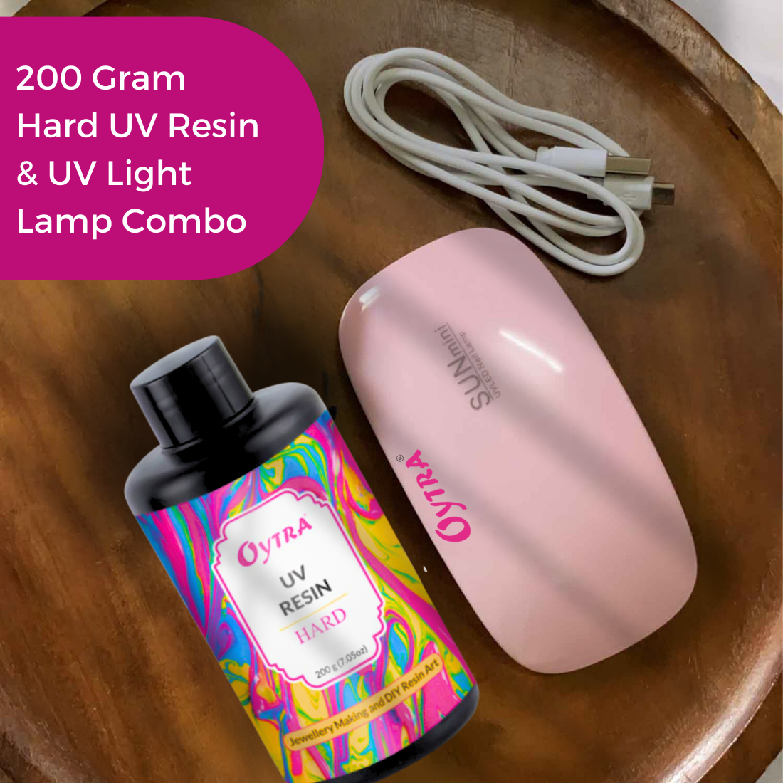Oytra 200g UV Resin Hard and UV Lamp Combo