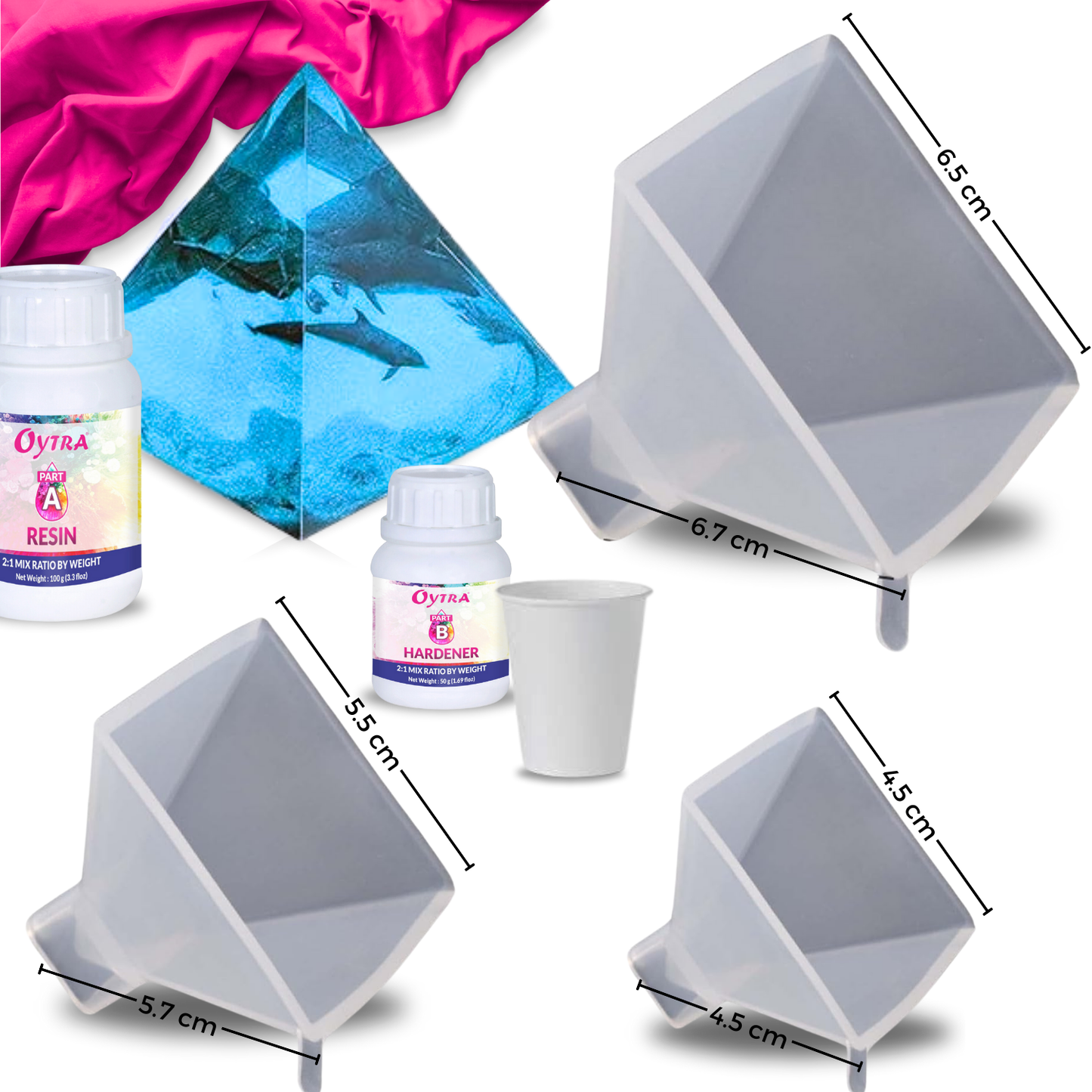 Pyramid Resin Art Mould Set of 3