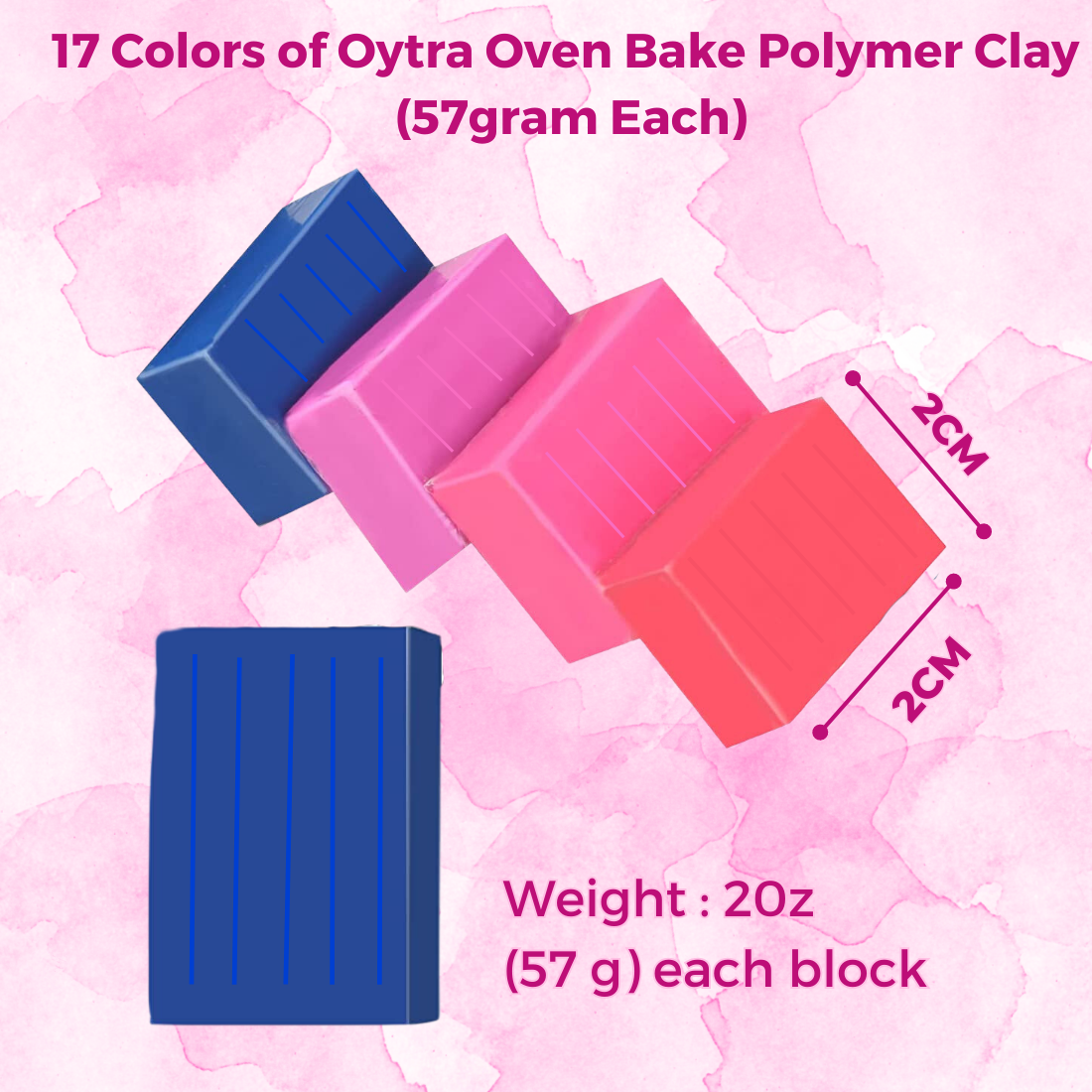 Oytra Polymer Oven Bake Clay Kit Set Elastico Series Clay 57g/2oz per Colour
