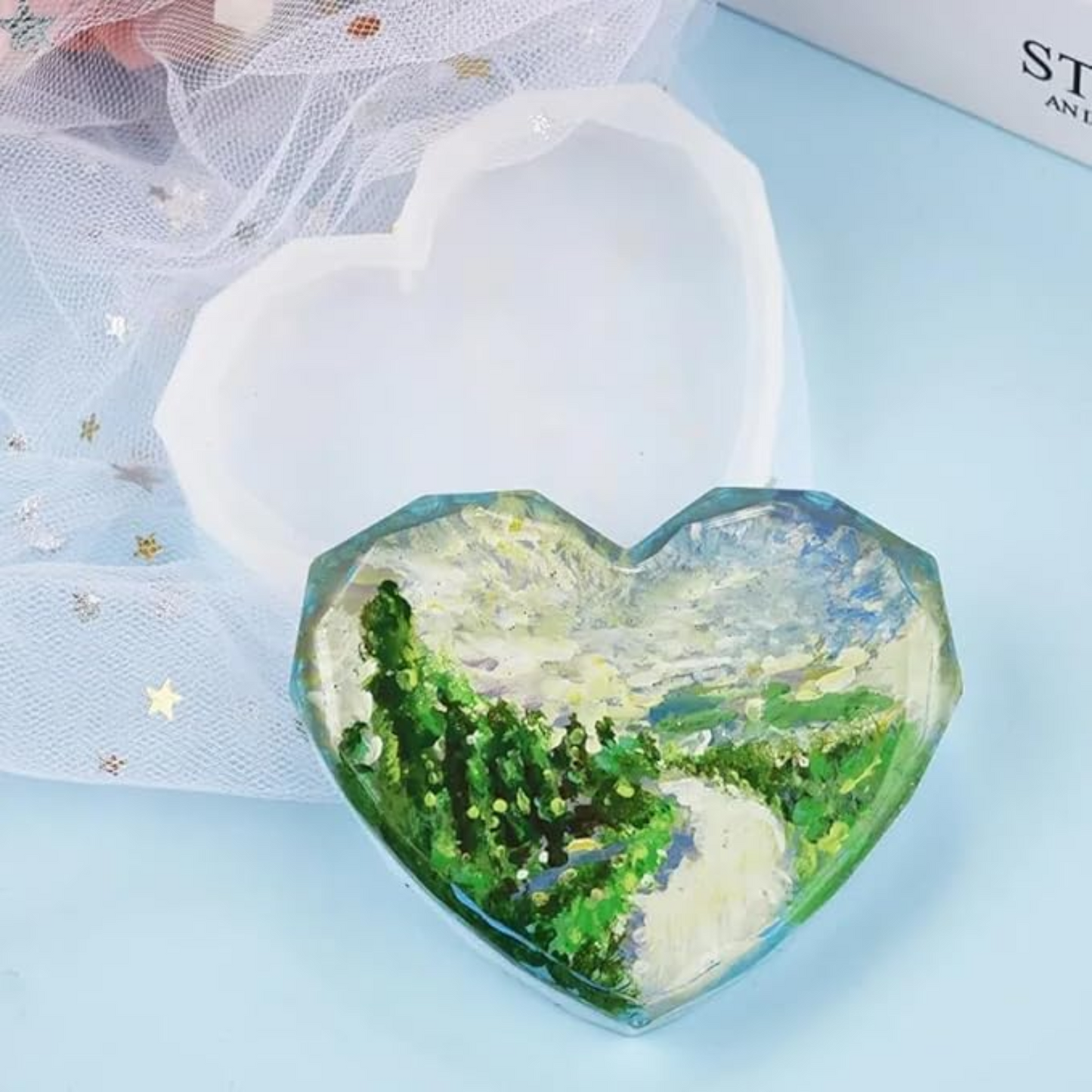 3 Inch Diamond Heart Silicone Mould