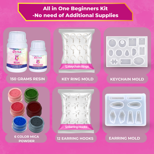 Resin Liquid Art Keychain & Earrings Making Kit