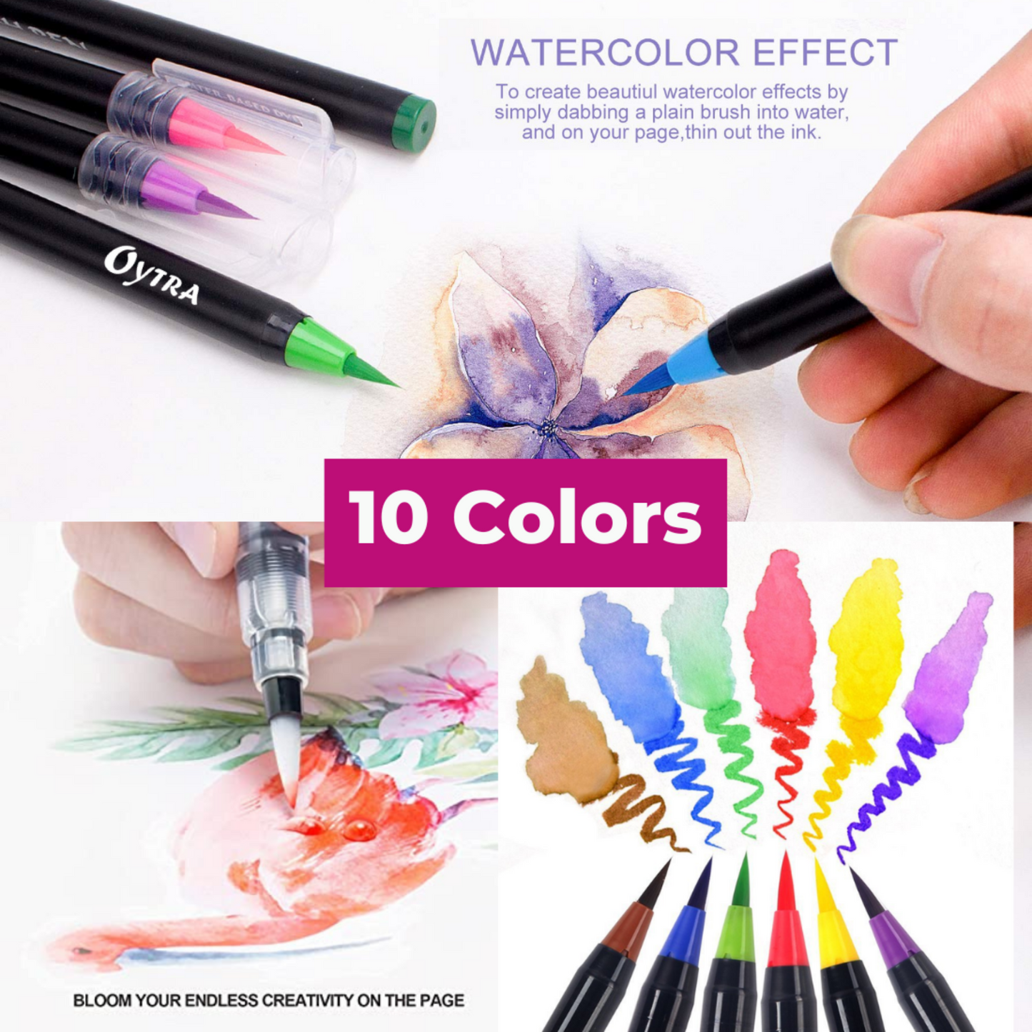 Brush Pen Set 10 Colors Painting Sketch Pens