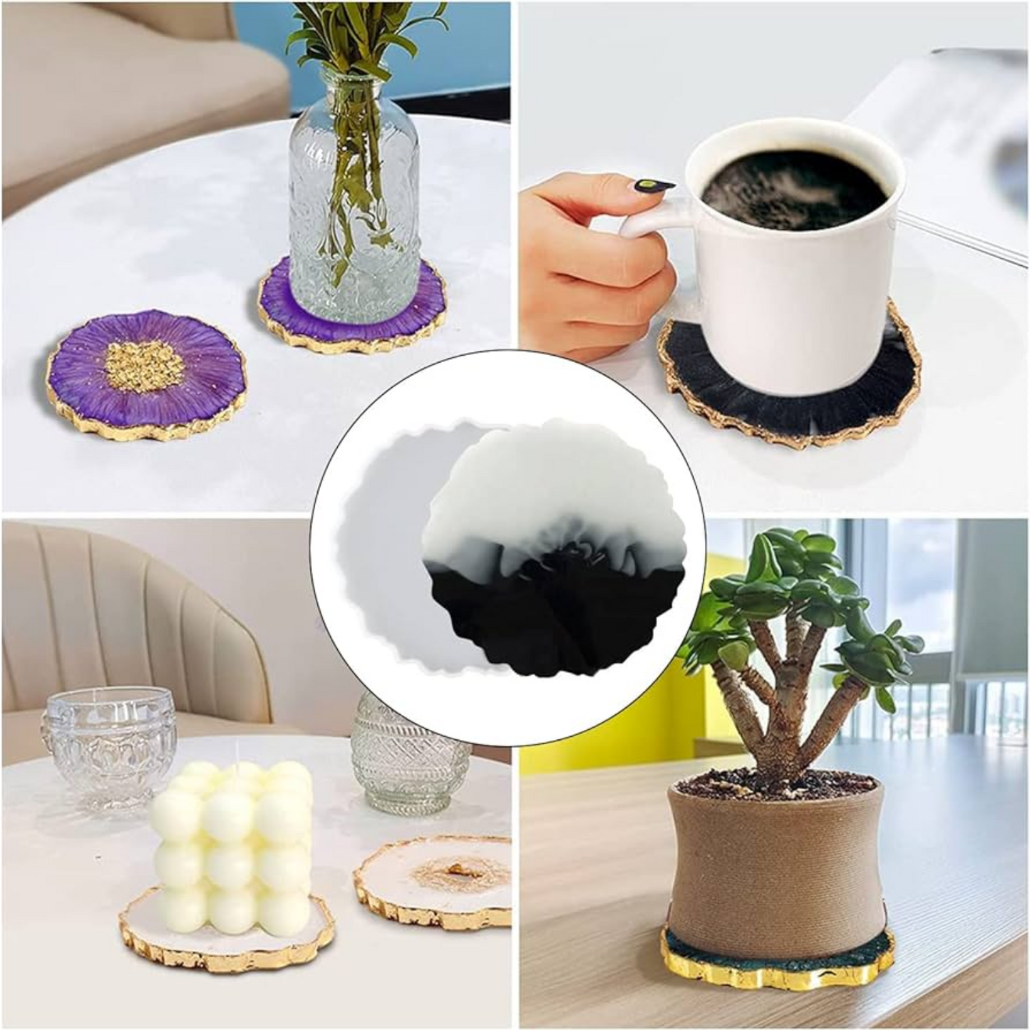 2" Agate Round  Silicone Resin Mold Art and Crafts